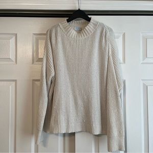 White Mock Neck Sweater